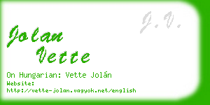 jolan vette business card